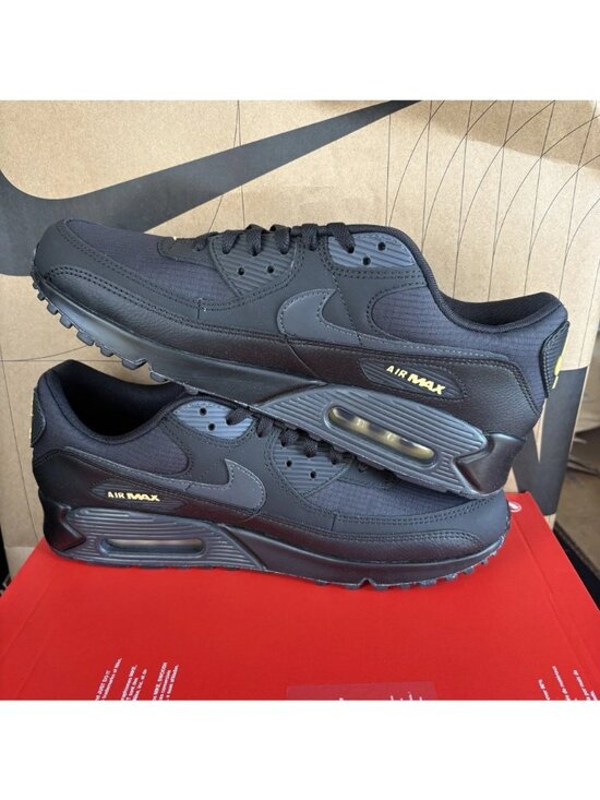 NEW Nike Air Max 90 Black Buff Anthracite Gold IB7680-001 Men\'s Size 12